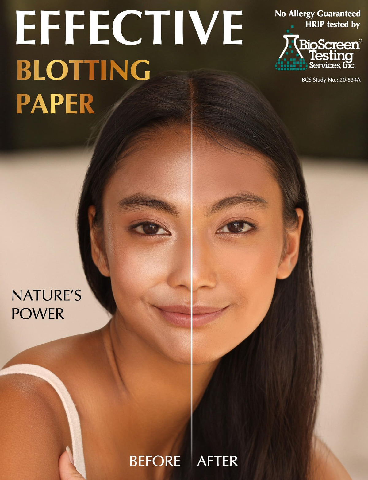 ZOROM'S XL Oil Blotting Sheets showing size comparison