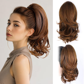 ZQIAN BEAUTY 14 Inch Claw Clip Ponytail Extension front view