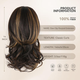 ZQIAN BEAUTY 14 Inch Clip in Ponytail Extension claw clip detail