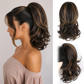 ZQIAN BEAUTY 14 Inch Clip in Ponytail Extension front view