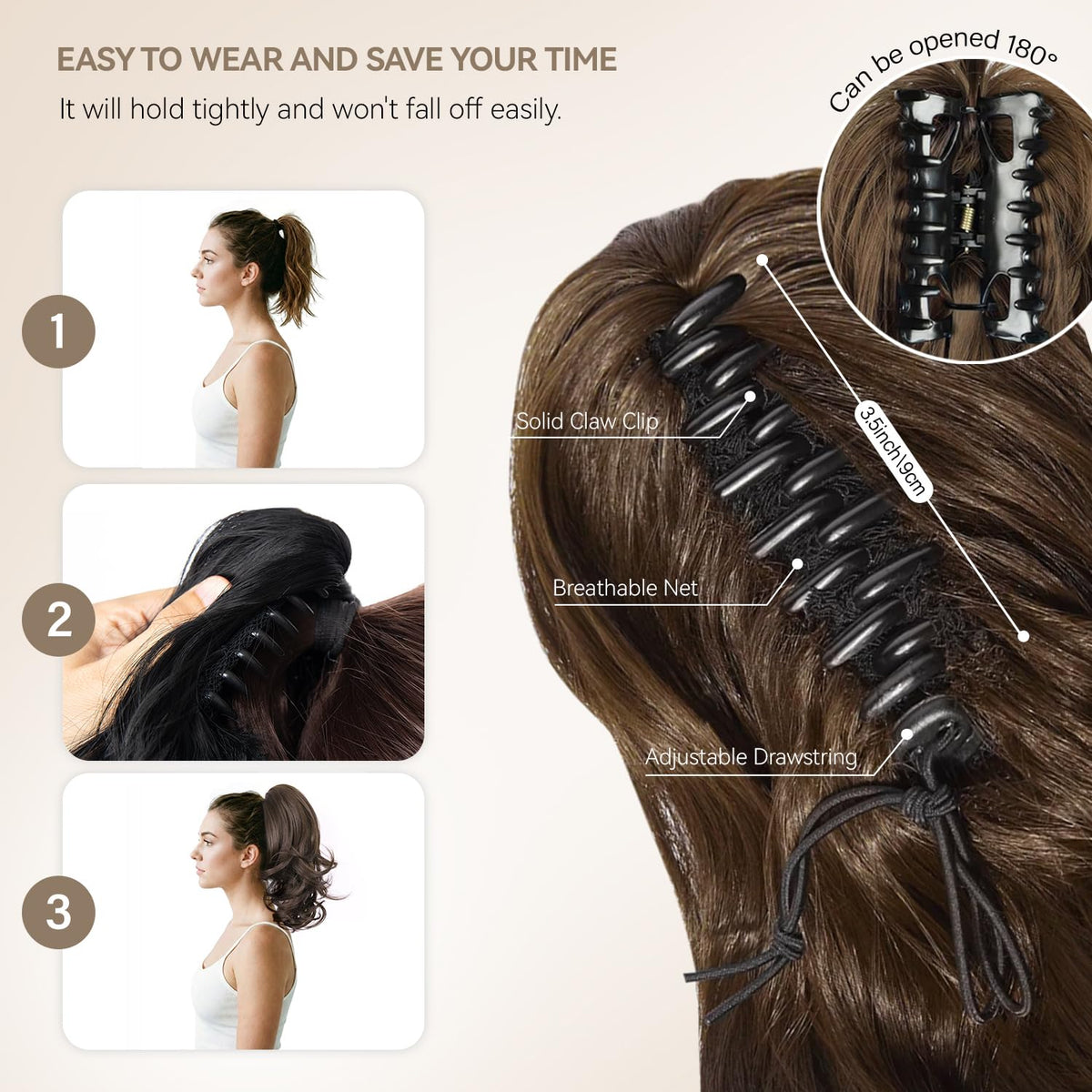 ZQIAN BEAUTY 14 Inch Ponytail Extension packaging