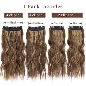 ZQIAN BEAUTY 20 Inches Wavy Clip-In Hair Extensions packaging