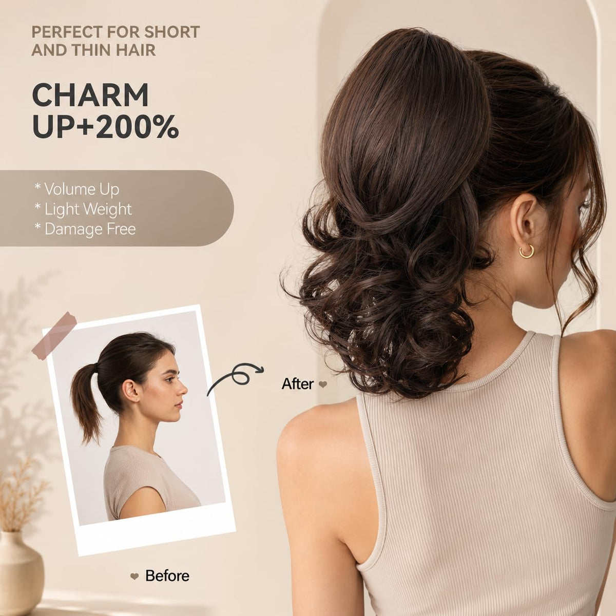 ZQIAN BEAUTY claw clip ponytail extension in packaging