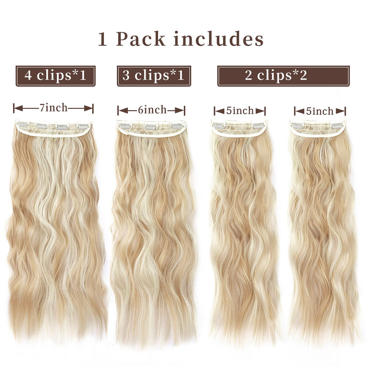ZQIAN BEAUTY clip-in hair extensions packaging