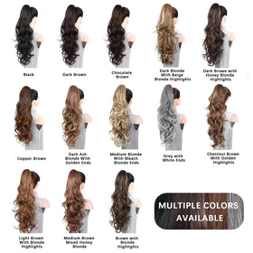 ZQIAN BEAUTY ponytail extension showing various colour options