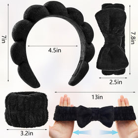 Ztomine bow headband for face washing in chic colour