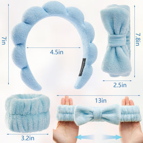 Ztomine bow headband for face washing in white