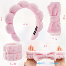 Ztomine bow headband for washing face in white
