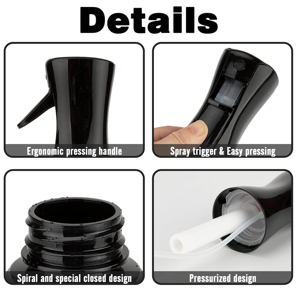 Zuhose Spray Bottle 200ML in hand demonstrating mist