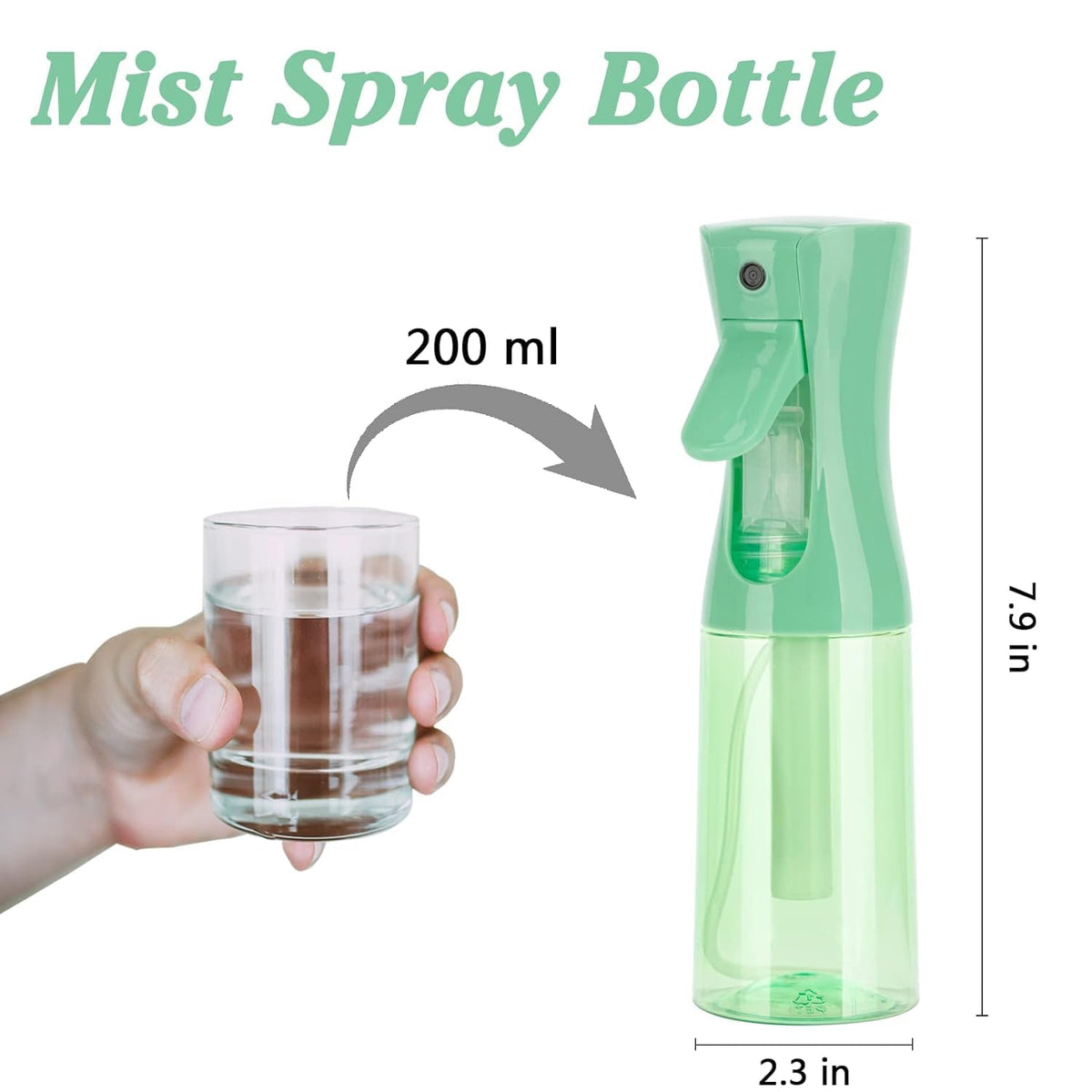 Zuhose Spray Bottle 200ml side view showing nozzle