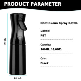 Zuhose Spray Bottle 200ML side view showing nozzle