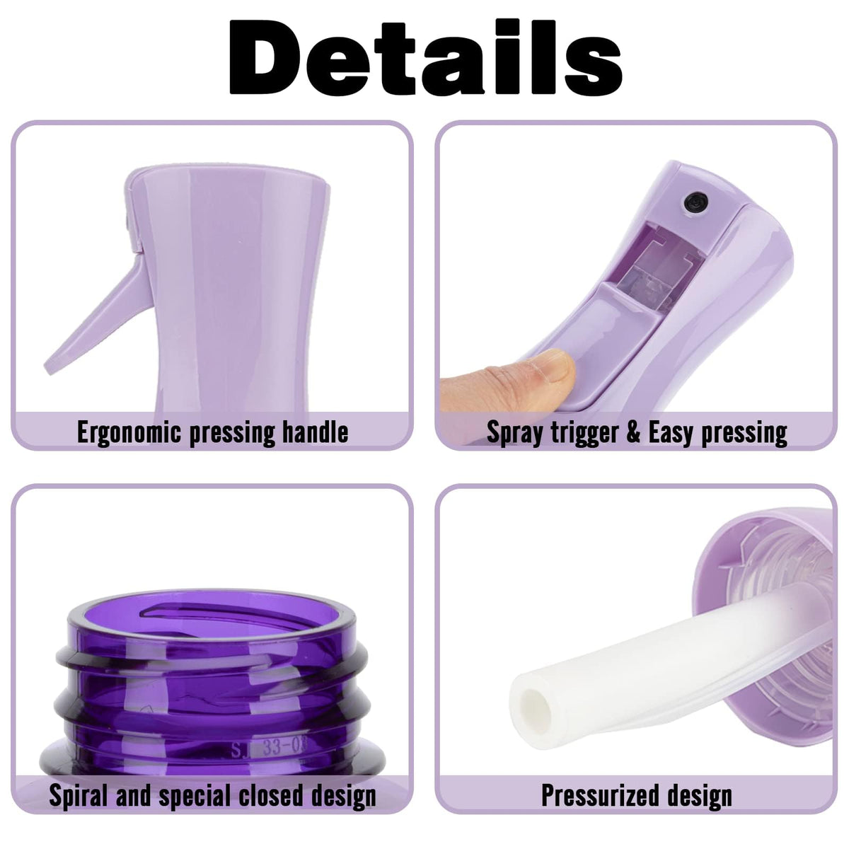 Zuhose Spray Bottle in use on hair