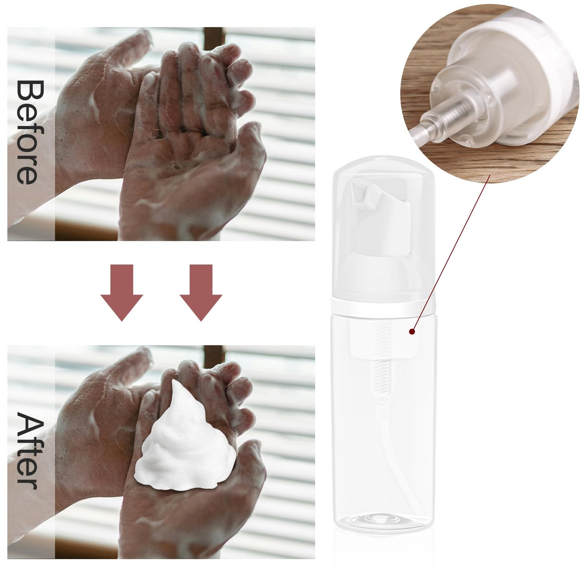Zuihug foam pump bottle showing nozzle